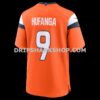 Mens Nike Talanoa Hufanga Orange Denver Broncos Team Game Jersey
