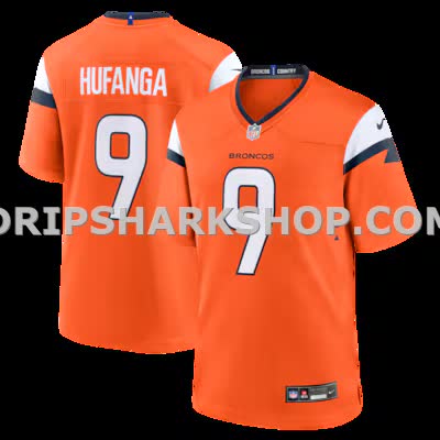 Mens Nike Talanoa Hufanga Orange Denver Broncos Team Game Jersey