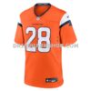 Mens Nike Tyler Badie Orange Denver Broncos Team Game Jersey