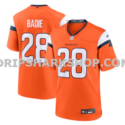 Mens Nike Tyler Badie Orange Denver Broncos Team Game Jersey