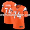 NFL1052e3M01-954679 Mens Nike Ben Powers Orange Denver Broncos Team Game Jersey