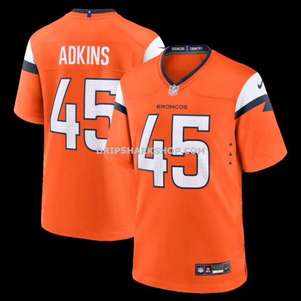 NFL106ee7G04-8197de Mens Nike Nate Adkins Orange Denver Broncos Team Game Jersey