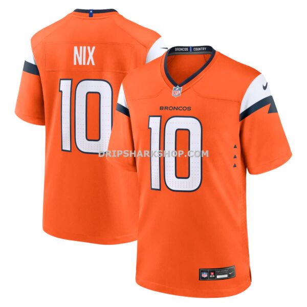 Mens Nike Bo Nix Orange Denver Broncos Player Game Jersey