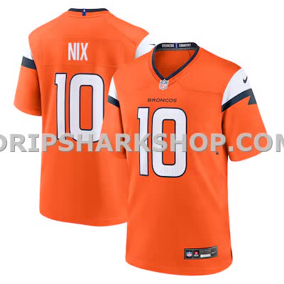 Mens Nike Bo Nix Orange Denver Broncos Player Game Jersey