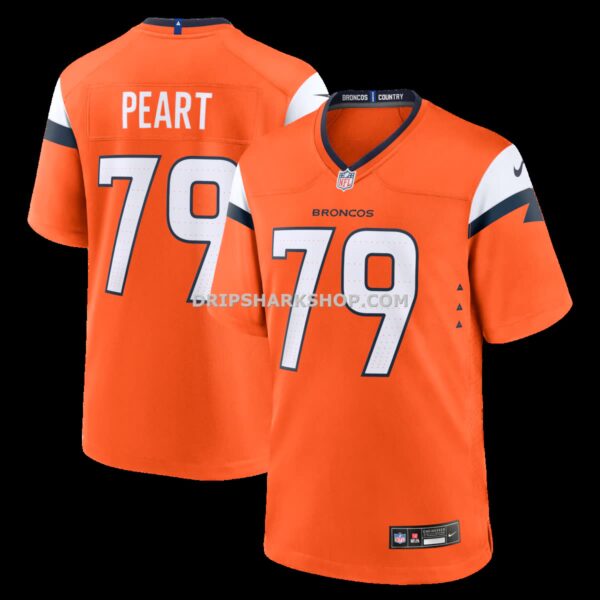 Mens Nike Matt Peart Orange Denver Broncos Team Game Jersey