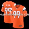NFL107fd6M01-faedbc Mens Nike Zach Allen Orange Denver Broncos Team Game Jersey