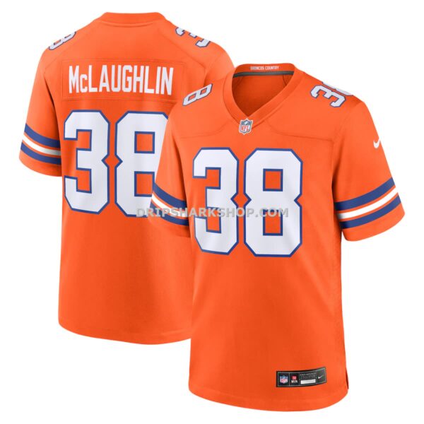 Mens Nike Jaleel Mclaughlin Orange Denver Broncos Mile High Collection 1977 Throwback Player Game Jersey