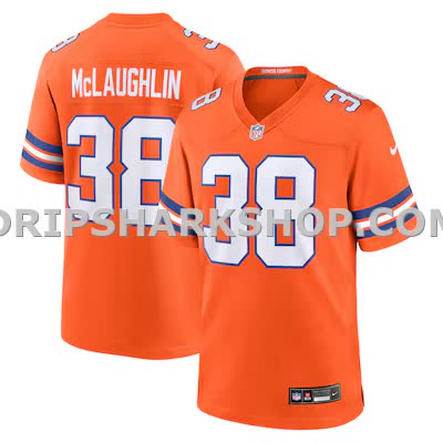 Mens Nike Jaleel Mclaughlin Orange Denver Broncos Mile High Collection 1977 Throwback Player Game Jersey