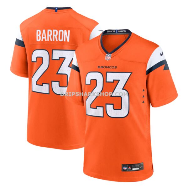 NFL108231G04-0ea3a7 Mens Nike Jahdae Barron Orange Denver Broncos Team Game Jersey