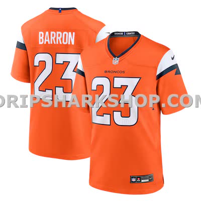 Mens Nike Jahdae Barron Orange Denver Broncos Team Game Jersey