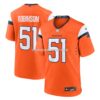 Mens Nike Que Robinson Orange Denver Broncos Team Game Jersey