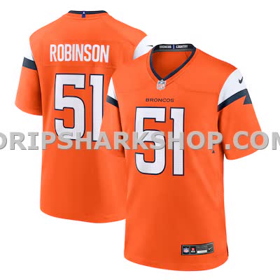 Mens Nike Que Robinson Orange Denver Broncos Team Game Jersey