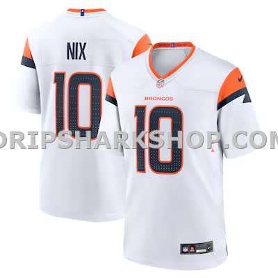 Mens Nike Bo Nix White Denver Broncos Game Jersey