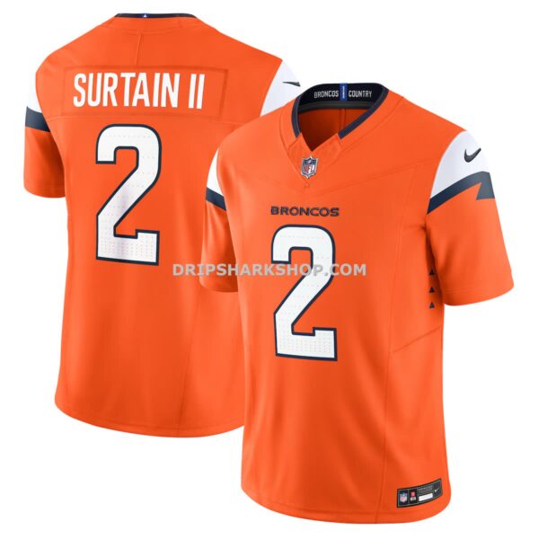 Mens Nike Patrick Surtain Ii Orange Denver Broncos Mile High Collection Vapor Fuse Limited Jersey