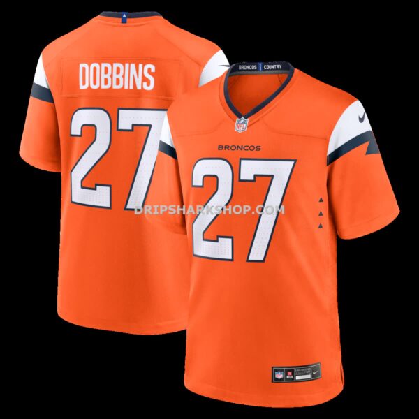 NFL10acc5G04-180400 Mens Nike Jk Dobbins Orange Denver Broncos Team Game Jersey