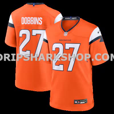 Mens Nike Jk Dobbins Orange Denver Broncos Team Game Jersey