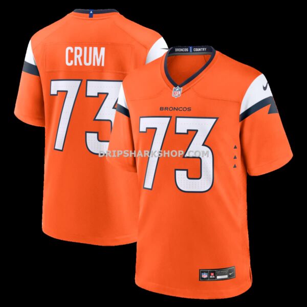 Mens Nike Frank Crum Orange Denver Broncos Team Game Jersey