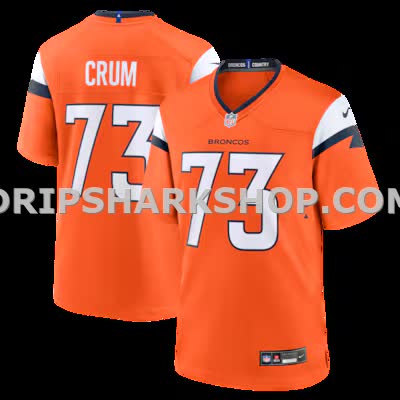 Mens Nike Frank Crum Orange Denver Broncos Team Game Jersey