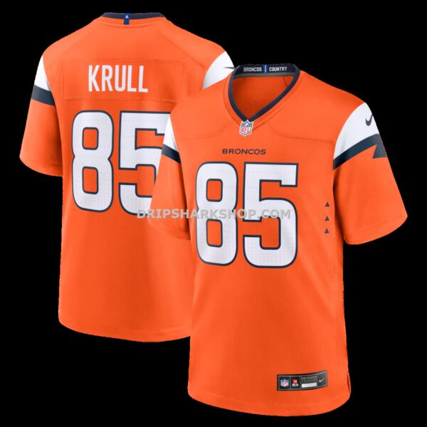 Mens Nike Lucas Krull Orange Denver Broncos Team Game Jersey