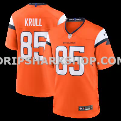 Mens Nike Lucas Krull Orange Denver Broncos Team Game Jersey