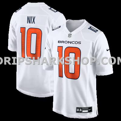 Mens Nike Bo Nix White Denver Broncos Tundra Fashion Game Jersey