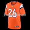 Mens Nike Devon Key Orange Denver Broncos Team Game Jersey