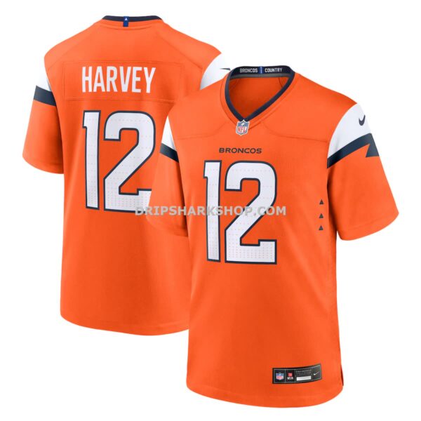 Mens Nike Rj Harvey Orange Denver Broncos Team Game Jersey