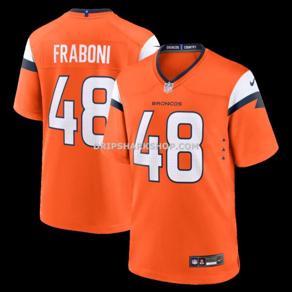 Mens Nike Mitchell Fraboni Orange Denver Broncos Team Game Jersey