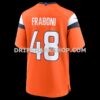 Mens Nike Mitchell Fraboni Orange Denver Broncos Team Game Jersey