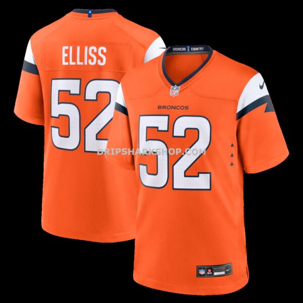 Mens Nike Jonah Elliss Orange Denver Broncos Team Game Jersey