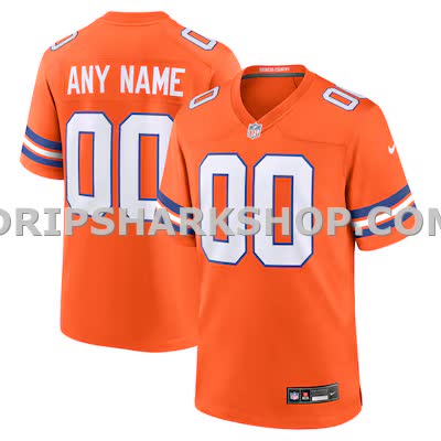 Mens Nike Orange Denver Broncos Mile High Collection 1977 Throwback Custom Game Jersey