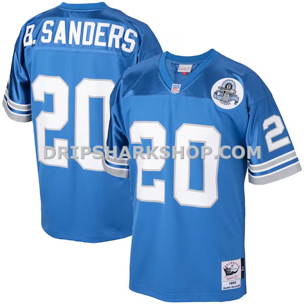 Mens Mitchell And Ness Barry Sanders Blue Detroit Lions 1993 Authentic Throwback Retired Player Jersey Pi3614000