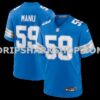 NFL11019dM01-cfd697 Mens Nike Giovanni Manu Blue Detroit Lions Team Game Jersey