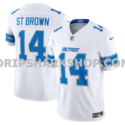 Mens Nike Amon Ra St Brown White Detroit Lions Vapor Fuse Limited Jersey