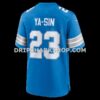 Mens Nike Rock Ya Sin Blue Detroit Lions Team Game Jersey
