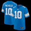 Mens Nike Isiah Pacheco Blue Detroit Lions Team Game Jersey