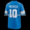 Mens Nike Isiah Pacheco Blue Detroit Lions Team Game Jersey