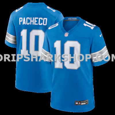 Mens Nike Isiah Pacheco Blue Detroit Lions Team Game Jersey