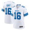 Mens Nike Jared Goff White Detroit Lions Game Jersey