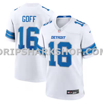 Mens Nike Jared Goff White Detroit Lions Game Jersey