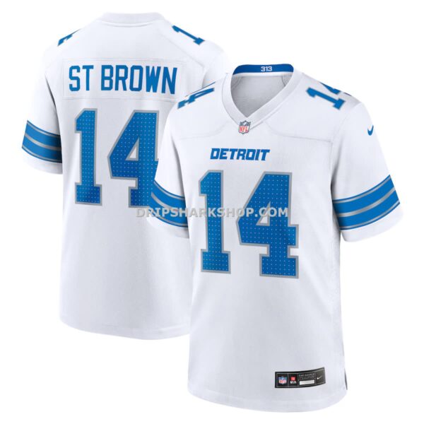 Mens Nike Amon Ra St Brown White Detroit Lions Game Jersey