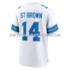 Mens Nike Amon Ra St Brown White Detroit Lions Game Jersey