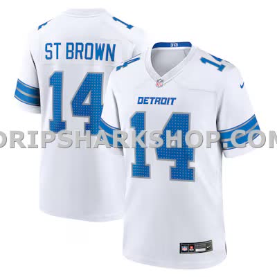 Mens Nike Amon Ra St Brown White Detroit Lions Game Jersey