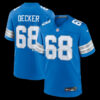 Mens Nike Taylor Decker Blue Detroit Lions Team Game Jersey