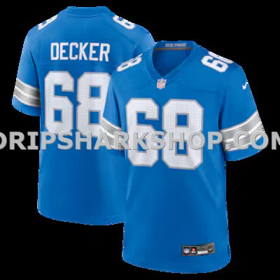 Mens Nike Taylor Decker Blue Detroit Lions Team Game Jersey