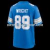 Mens Nike Brock Wright Blue Detroit Lions Team Game Jersey