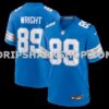 Mens Nike Brock Wright Blue Detroit Lions Team Game Jersey