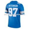 Mens Nike Aidan Hutchinson Blue Detroit Lions Legend Player Performance Top
