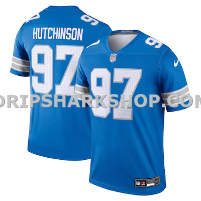 Mens Nike Aidan Hutchinson Blue Detroit Lions Legend Player Performance Top