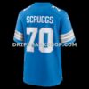 NFL112527G06-148b3c Mens Nike Juice Scruggs Blue Detroit Lions Team Game Jersey